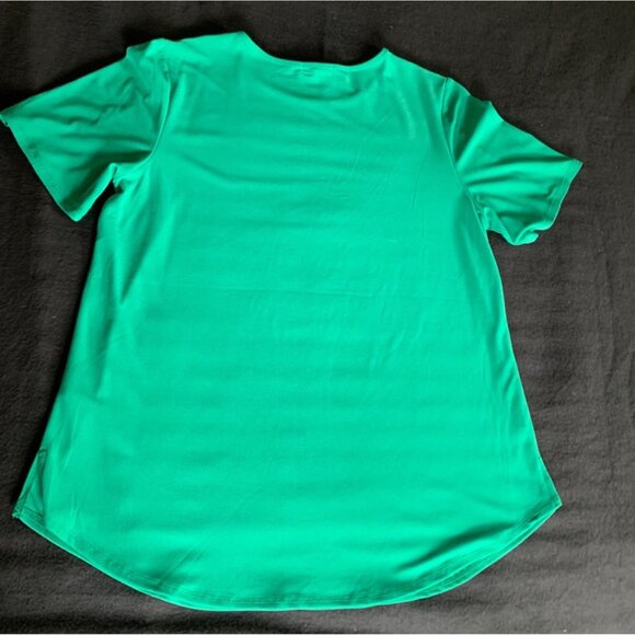 Green Button-Accent Short Sleeve Top By 89th & Madison Womens Size Large - Picture 8 of 9